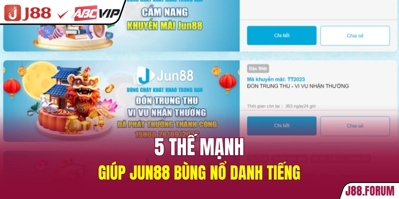 5 thế mạnh giúp JUN88 bùng nổ danh tiếng